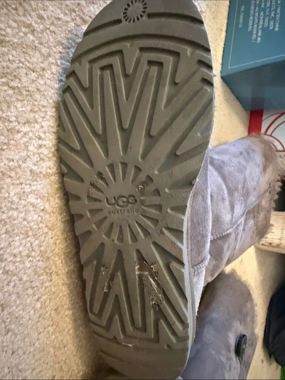 UGG Gray Button Suede Winter Boots